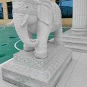 哈密 白麻花岗岩动物异形石雕-大象