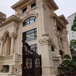 哈密 黄金麻花岗岩别墅外墙干挂效果展示