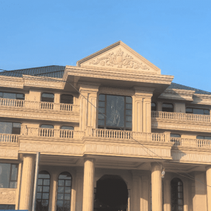 哈密黄金麻别墅外墙干挂石材效果示例