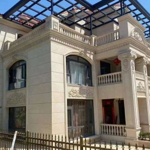 哈密 黄金麻花岗岩荔枝面别墅外墙干挂