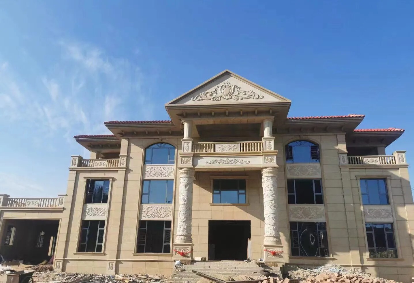 哈密 黄金麻花岗岩别墅外墙干挂