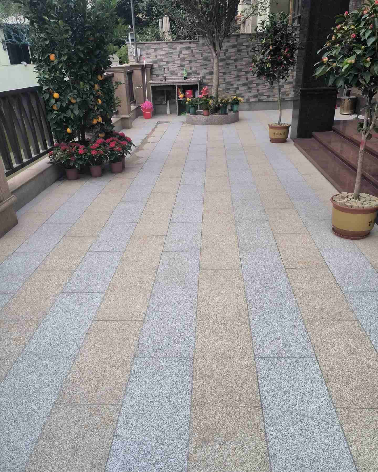 哈密 黄金麻白麻荔枝面庭院铺装展示